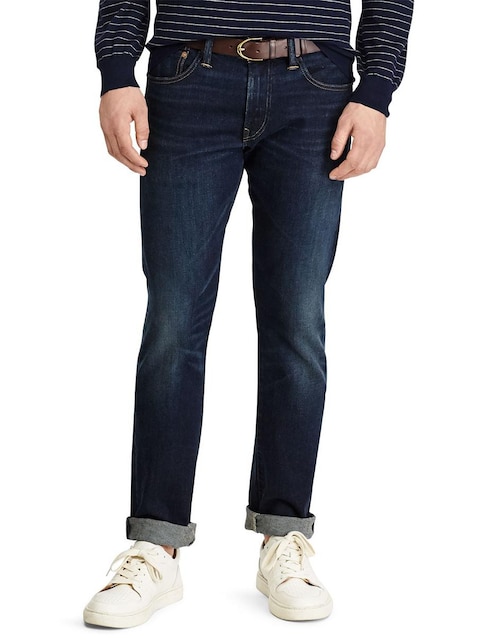 Jeans straight lavado obscuro para hombre 1