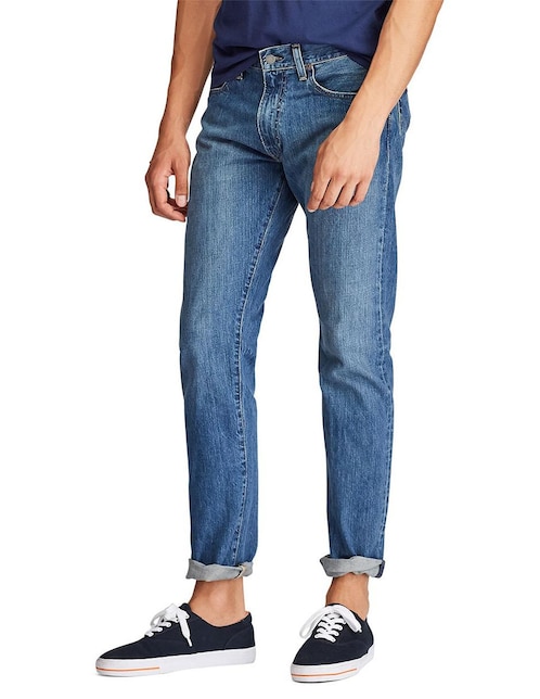 Jeans straight lavado obscuro para hombre 1