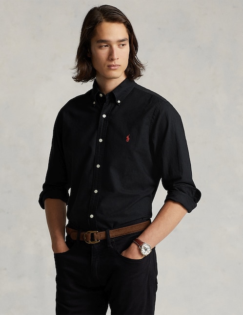 Camisa casual de algodón manga larga para hombre 1