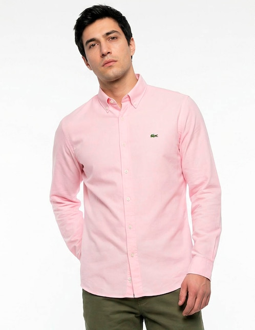 Camisa casual Lacoste de algodón manga larga para hombre