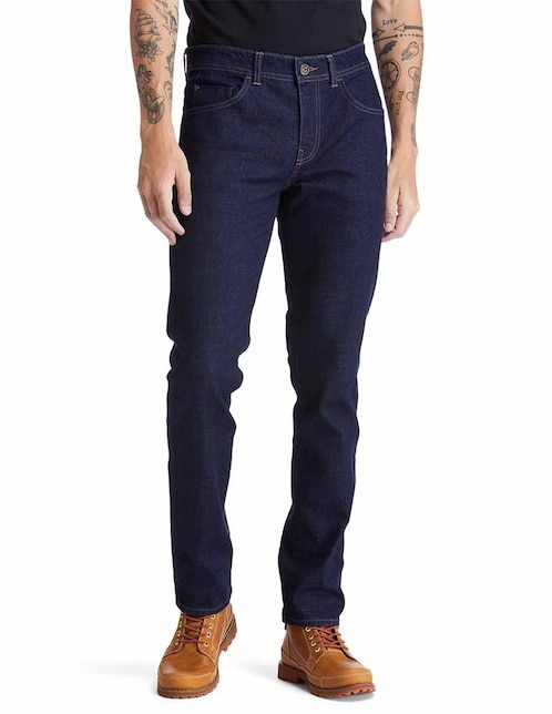 Jeans straight lavado obscuro para hombre