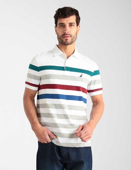 Playera tipo polo Nautica estampado a rayas para hombre en Liverpool