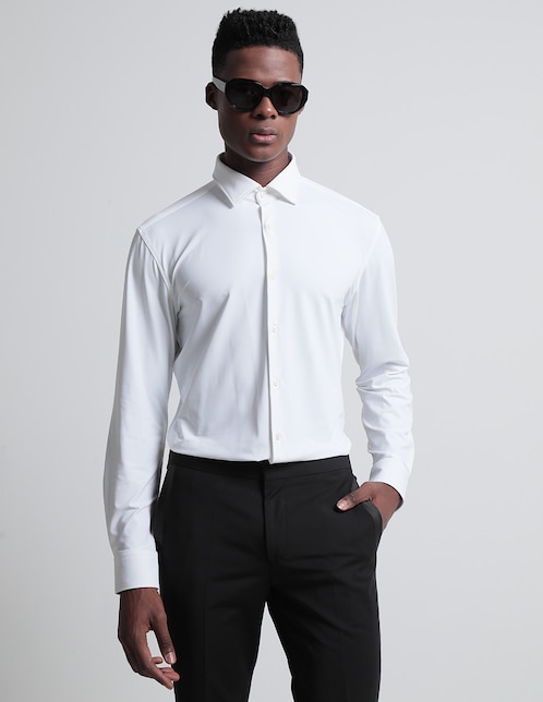 Camisa casual HUGO de algodón manga larga para hombre