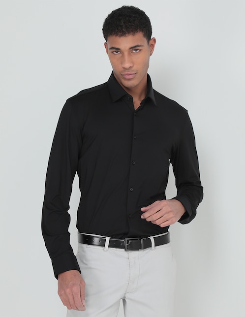Camisa casual HUGO de manga larga para hombre