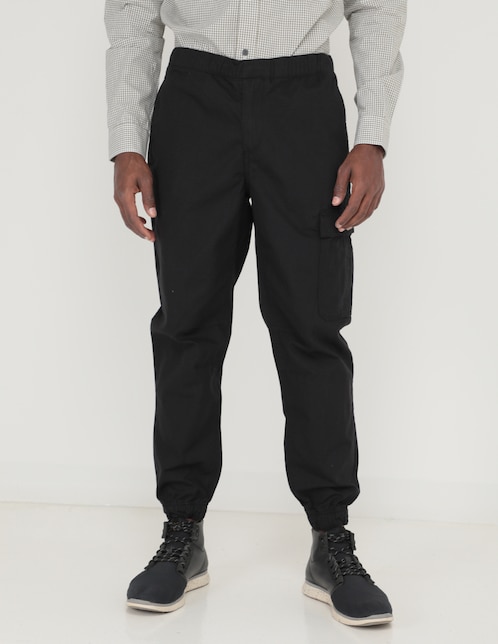 Pants regular con elástico para hombre