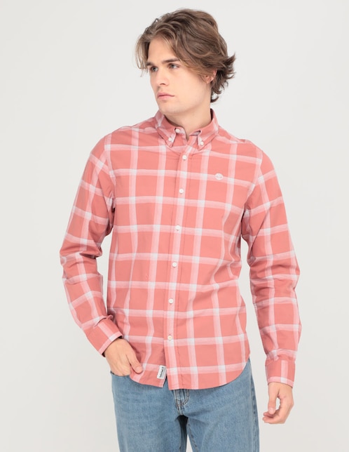Camisa casual de algodón manga larga para hombre Camisa casual de algodón manga larga para hombre