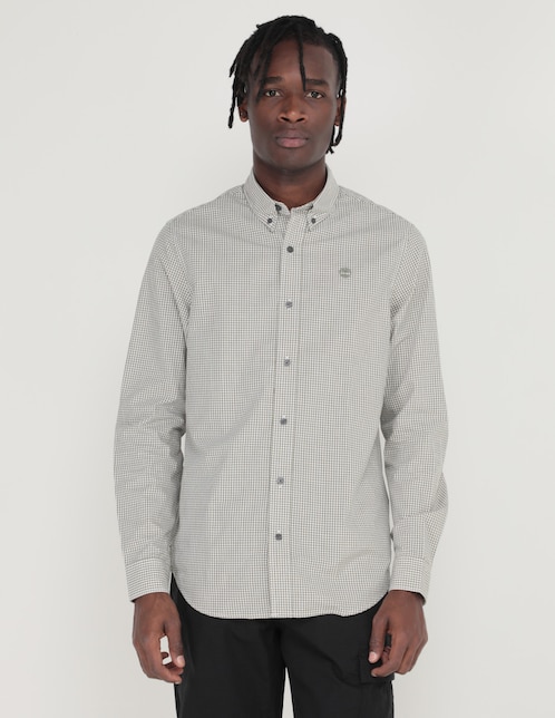 Camisa casual de algodón manga larga para hombre