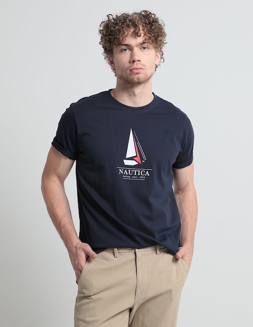 Playera Nautica cuello redondo para hombre