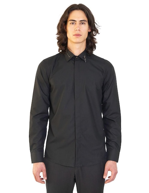 Camisa de vestir de bambú manga larga para hombre 1