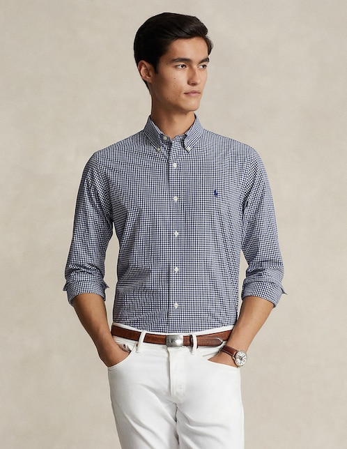 Camisa casual de algodón manga larga para hombre