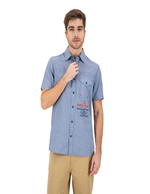 Camisa casual de algodón manga corta para hombre 1