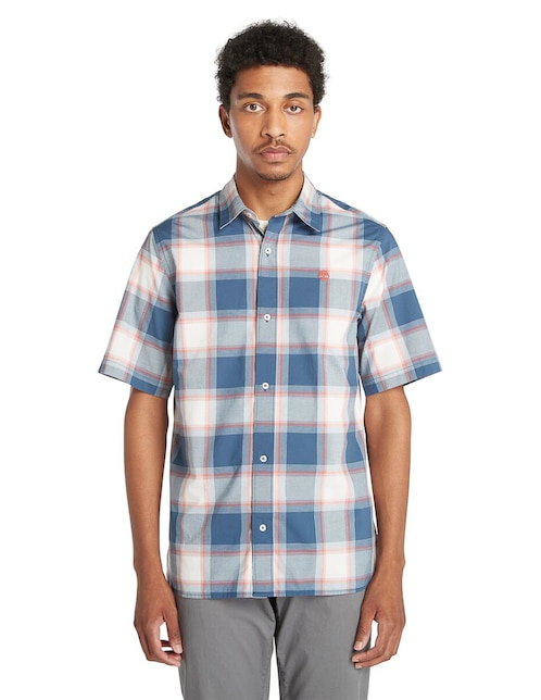 Camisa casual de algodón manga corta para hombre