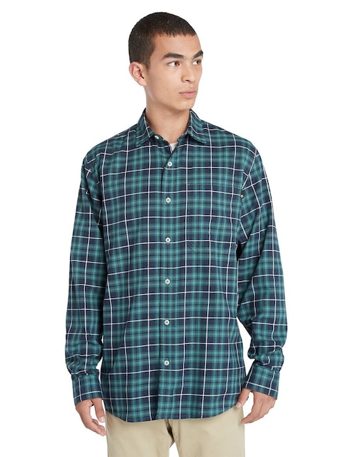 Camisa casual de algodón manga larga para hombre