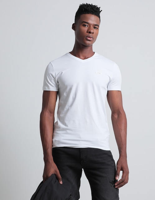 Playeras calvin klein cuello fashion v