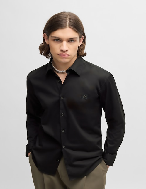 Camisa de vestir HUGO de algodón manga larga para hombre