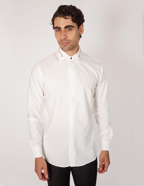 Camisa de vestir Rcano de bambú manga larga para hombre