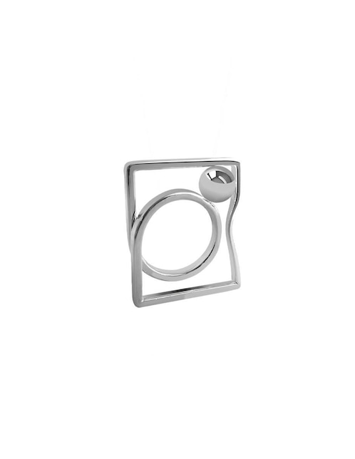 Anillo Gina Cuadrado Blanco De Plata 925