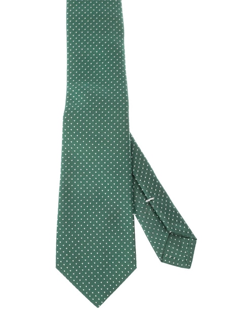 Corbata regular de seda estampado a lunares para hombre 1