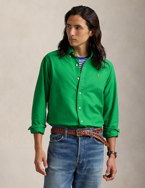 Camisa casual Polo Ralph Lauren de algodón manga larga para hombre
