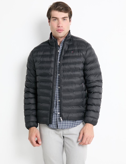 Chamarra acolchada impermeable capitonada para hombre 1