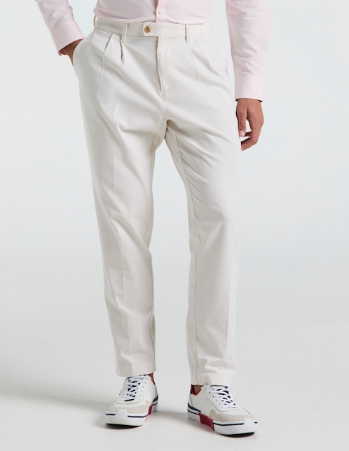 Pantalón regular de algodón para hombre