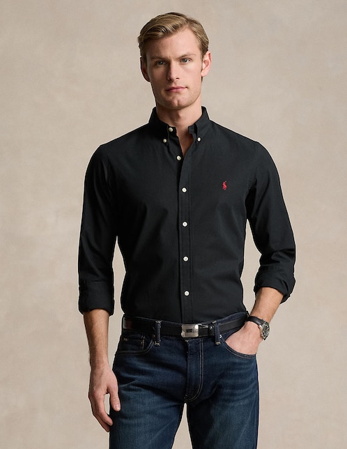 Camisa casual de algodón manga larga para hombre 1