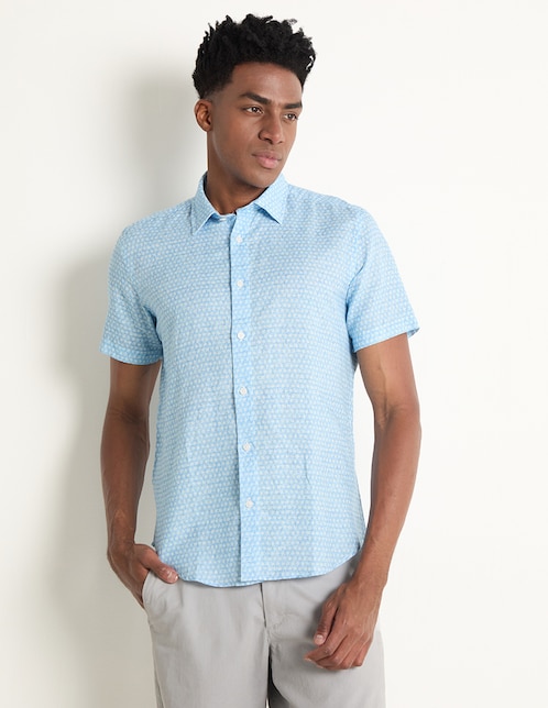 Camisa casual de algodón manga corta para hombre 1