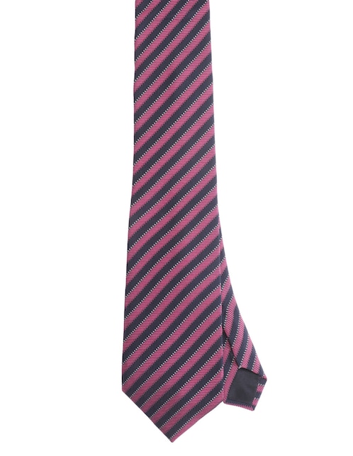 Corbata regular de seda estampado a rayas para hombre 1