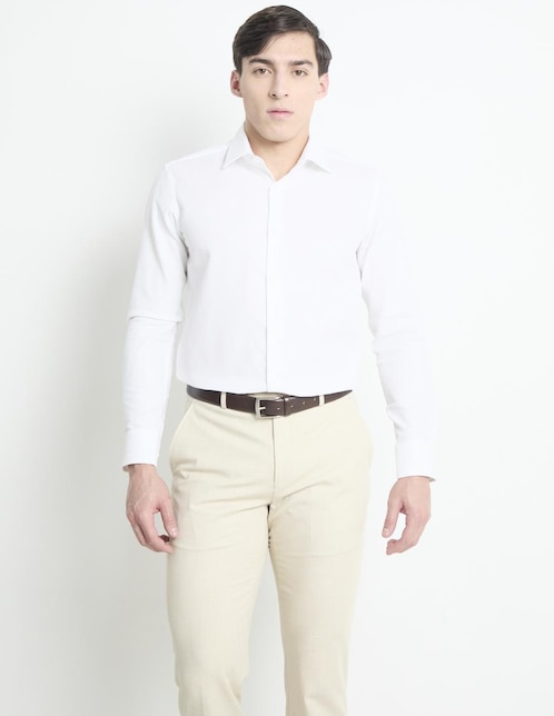 Camisa casual Scappino de algodón manga larga para hombre