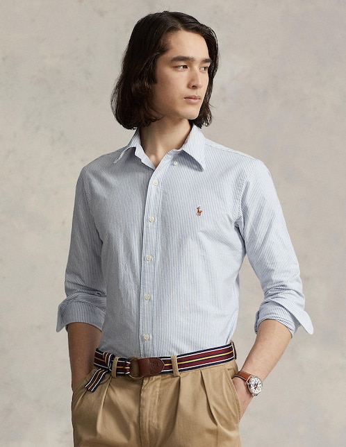 Camisa casual Polo Ralph Lauren de algodón manga larga para hombre