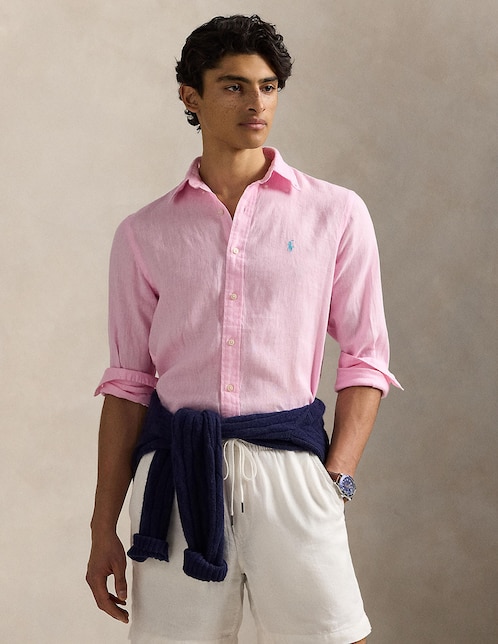 Camisa casual de algodón manga larga para hombre 1