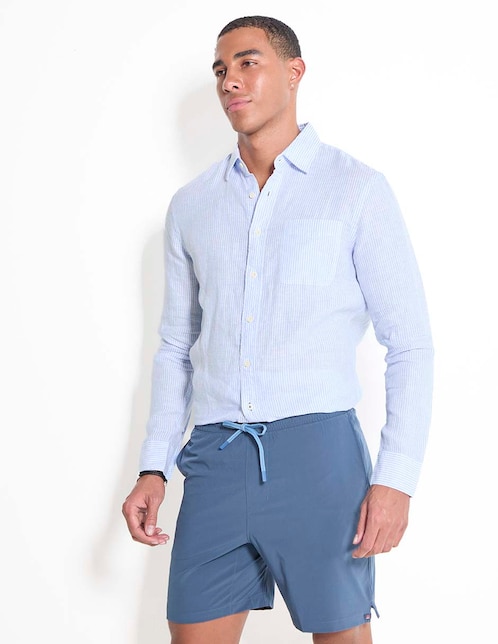 Camisa casual Faherty de algodón manga larga para hombre