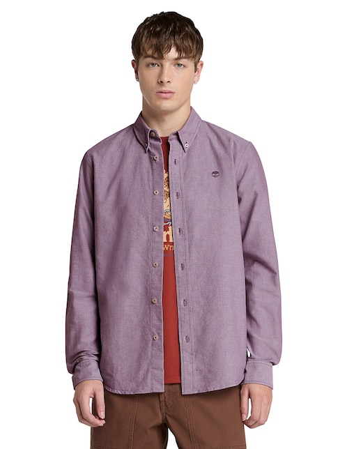 Camisa casual de algodón manga larga para hombre