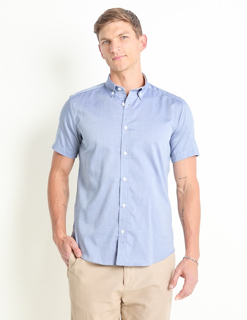 Camisa casual Scappino de algodón manga corta para hombre