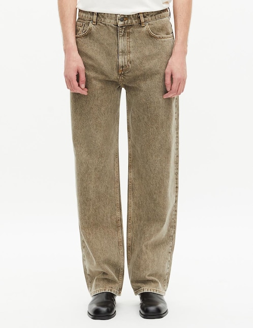 Jeans straight lavado claro para hombre 1