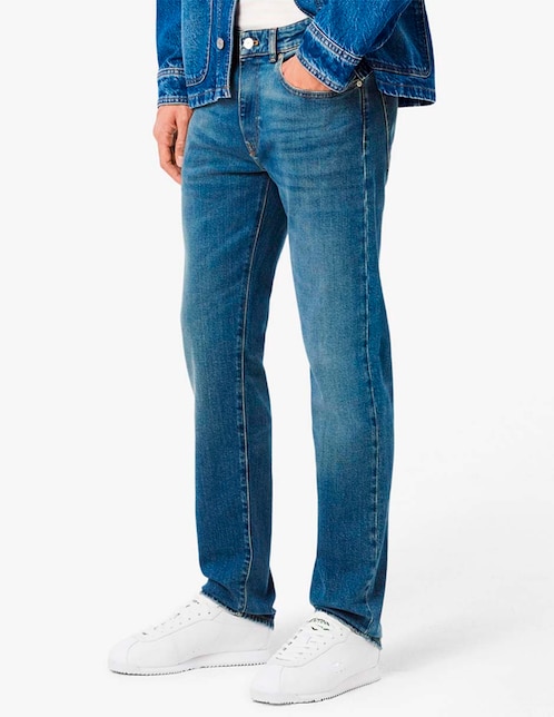 Jeans slim lavado stone wash para hombre 1