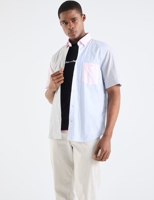 Camisa casual Eden Park de algodón manga corta para hombre