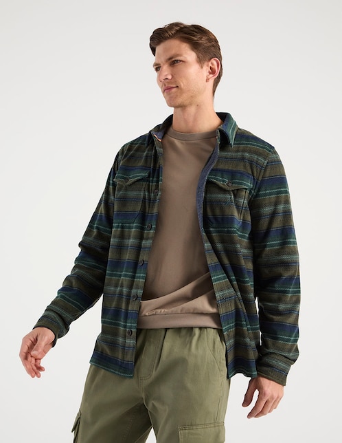 Sobrecamisa casual Nautica manga larga para hombre