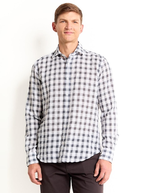Camisa casual Scappino de algodón manga larga para hombre