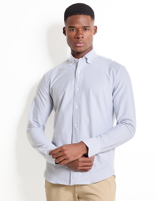 Camisa casual de algodón manga larga para hombre 1