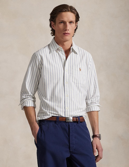 Camisa casual de algodón manga larga para hombre 1