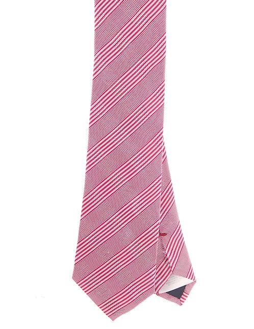 Corbata regular de seda estampado a rayas para hombre 1