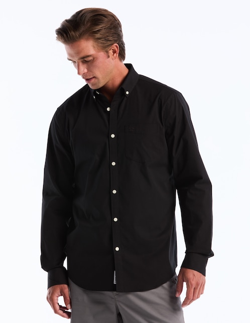 Camisa casual de algodón manga larga para hombre 1