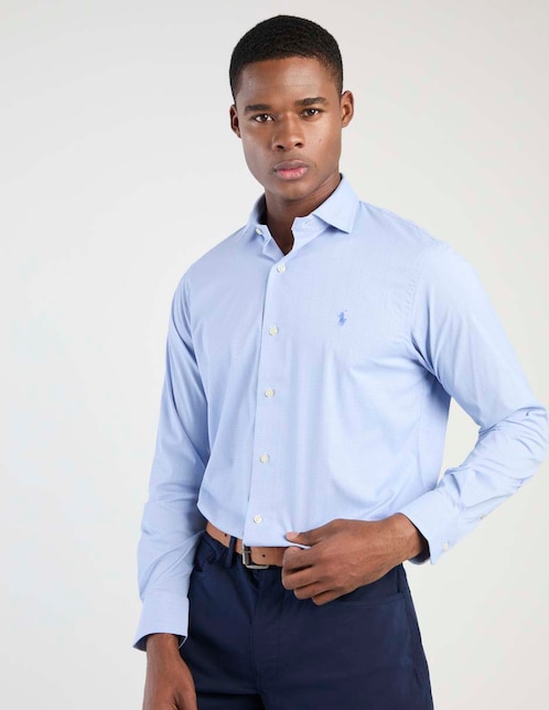Camisa formal de algodón manga larga para hombre