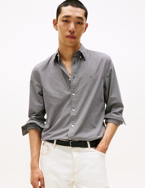 Camisa casual de algodón manga larga para hombre 1