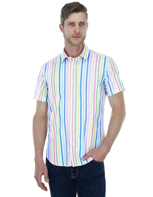 Camisa casual Scappino de algodón manga corta para hombre