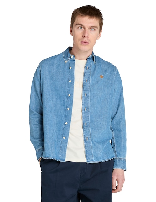 Camisa casual Timberland de mezclilla manga larga para hombre