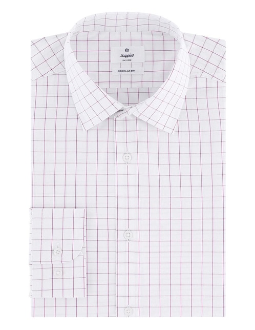 Camisa business casual Scappino de algodón manga larga para hombre