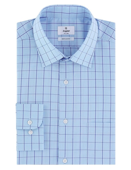 Camisa business casual Scappino de algodón manga larga para hombre