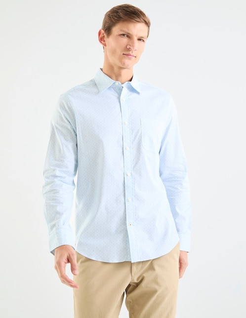 Camisa casual manga larga para hombre 1